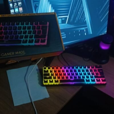 Teclado Mecânico Gamer 60% BRX M403 RGB ABNT Switch azul