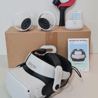 Meta Quest 2 128gb com suporte de cabeça bobo vr com bateria e acessório pra jogar tenis de mesa
