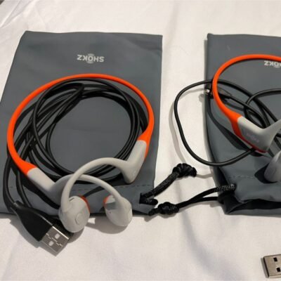 Shokz S810 Edição Especial Kipchoge, cor laranja e cinza